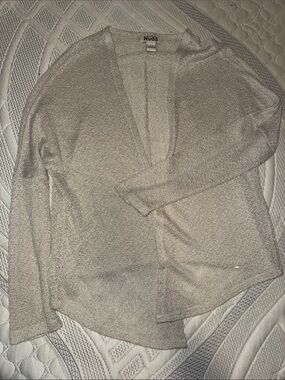 Mudd Lightweight Open-Front Cardigan in Pale Beige